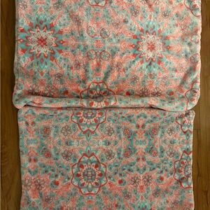 Ivory Ella Coral and Aqua Plush pillow cases